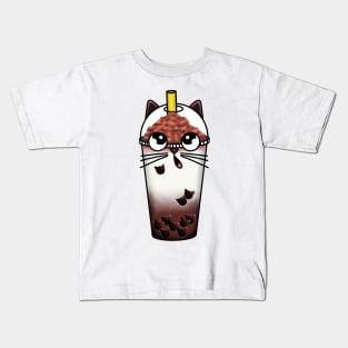 Boba Meow Tea Kids T-Shirt